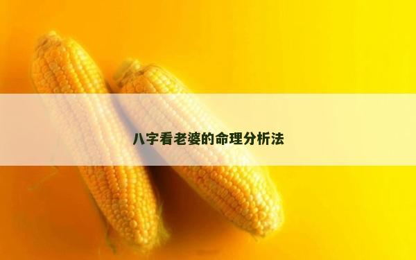 八字看老婆的命理分析法