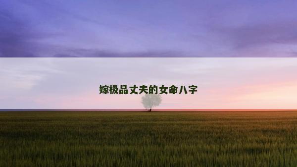 嫁極品丈夫的女命八字