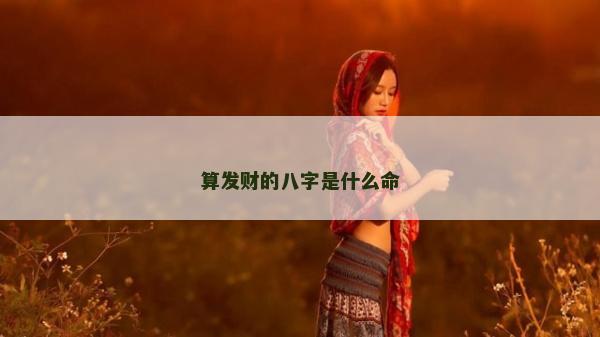 算發財的八字是什么命