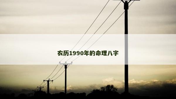 農歷1990年的命理八字