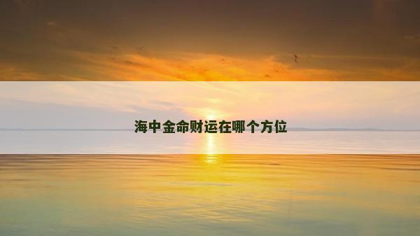 海中金命財運在哪個方位