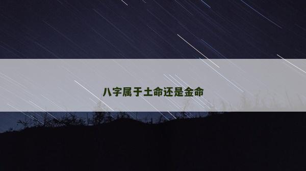 八字屬于土命還是金命