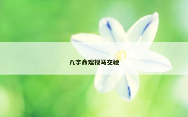 八字命理祿馬交馳