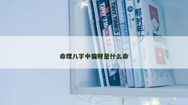 命理八字中偏財是什么命