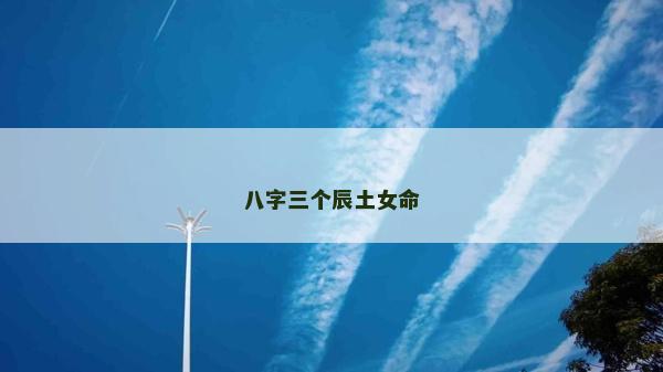 八字三個辰土女命