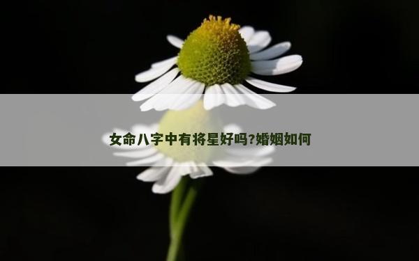 女命八字中有將星好嗎?婚姻如何