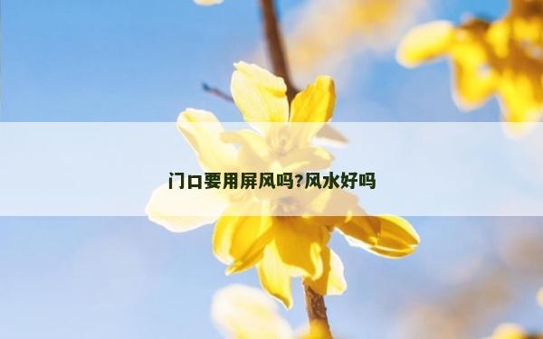 門口要用屏風嗎?風水好嗎