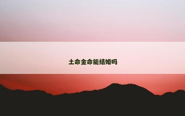 土命金命能結婚嗎