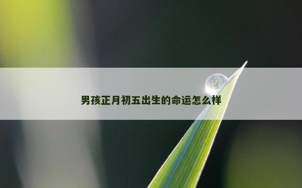 男孩正月初五出生的命運怎么樣
