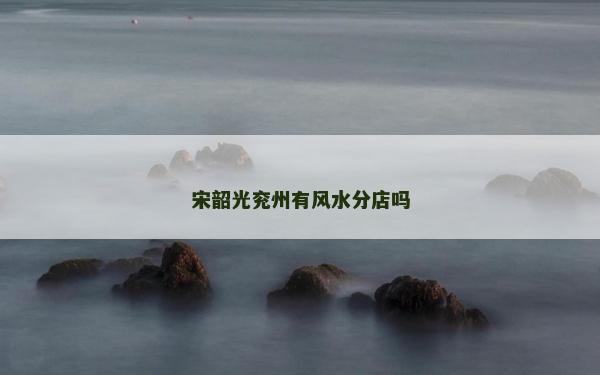宋韶光兗州有風水分店嗎 宋韶光兗州有風水分店嗎