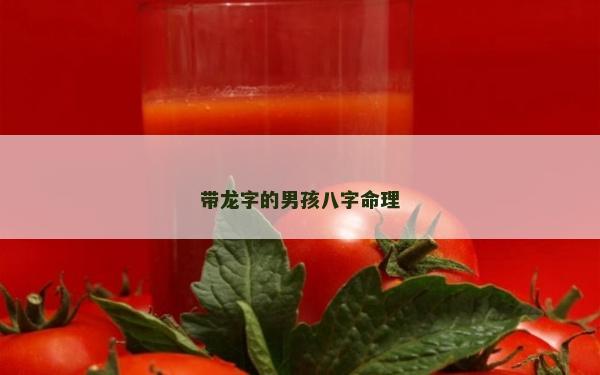 帶龍字的男孩八字命理