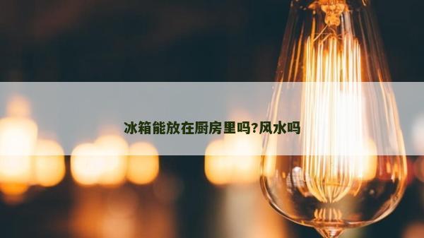 冰箱能放在廚房里嗎?風水嗎
