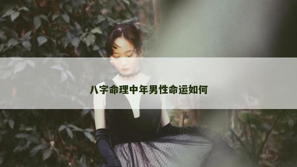 八字命理中年男性命運如何