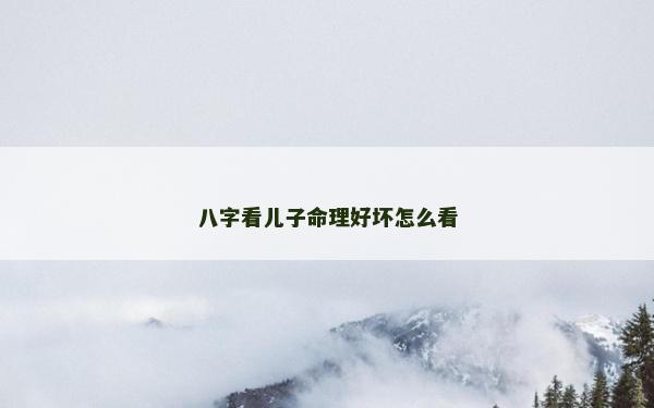 八字看兒子命理好壞怎么看