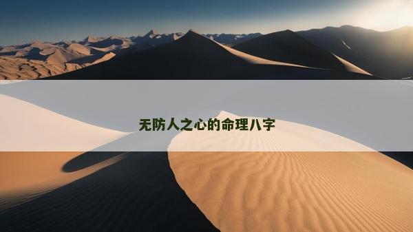 無防人之心的命理八字