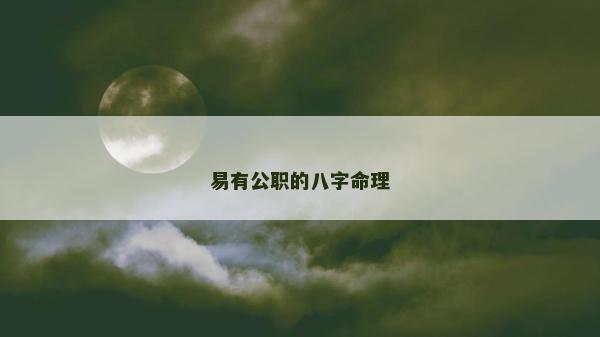 易有公職的八字命理
