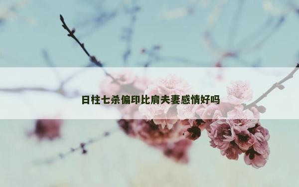 日柱七殺偏印比肩夫妻感情好嗎