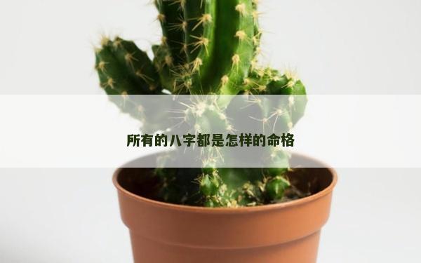 所有的八字都是怎樣的命格
