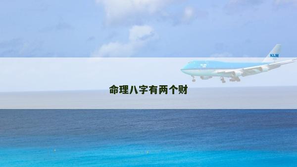 命理八字有兩個財
