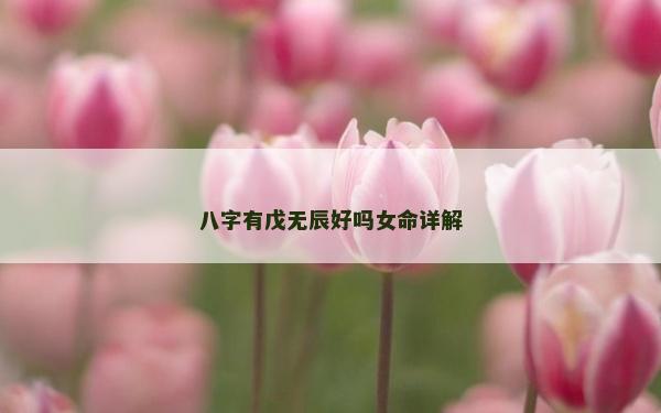 八字有戊無辰好嗎女命詳解