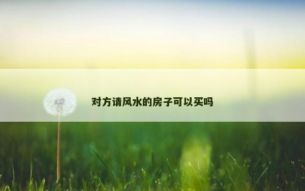 對(duì)方請(qǐng)風(fēng)水的房子可以買嗎