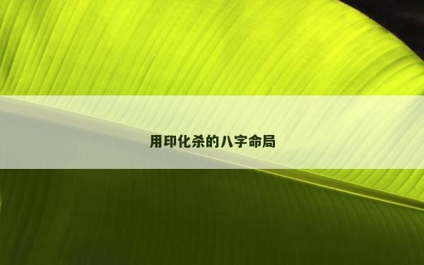 用印化殺的八字命局