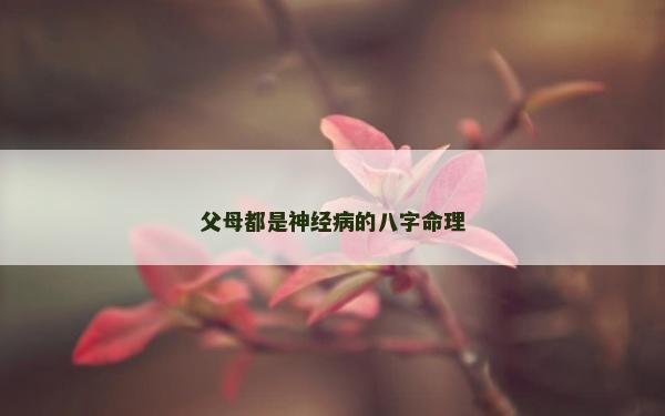 父母都是神經(jīng)病的八字命理