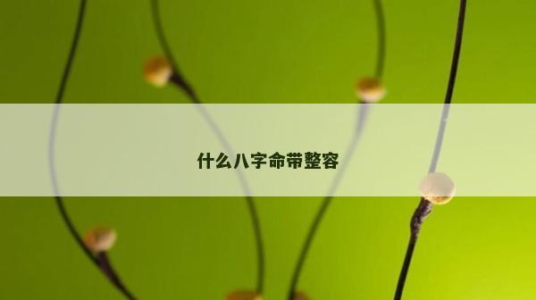 什么八字命帶整容
