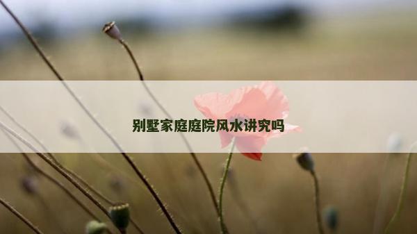 別墅家庭庭院風水講究嗎