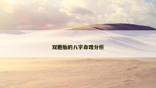 雙胞胎的八字命理分析 雙胞胎的八字命理分析