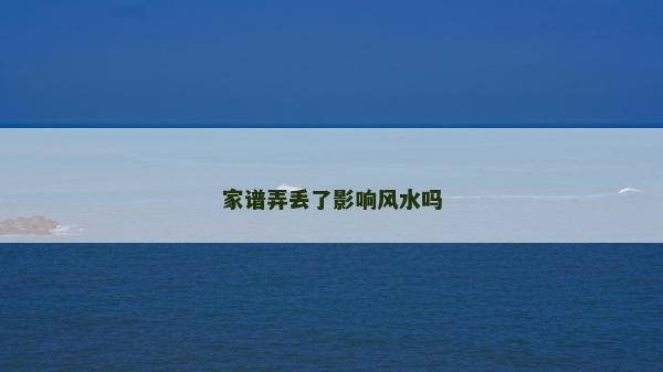 家譜弄丟了影響風(fēng)水嗎