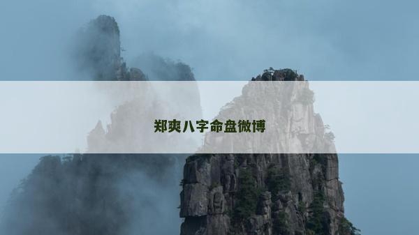 鄭爽八字命盤微博