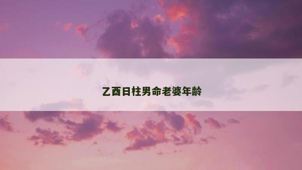 乙酉日柱男命老婆年齡