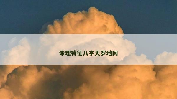 命理特征八字天羅地網