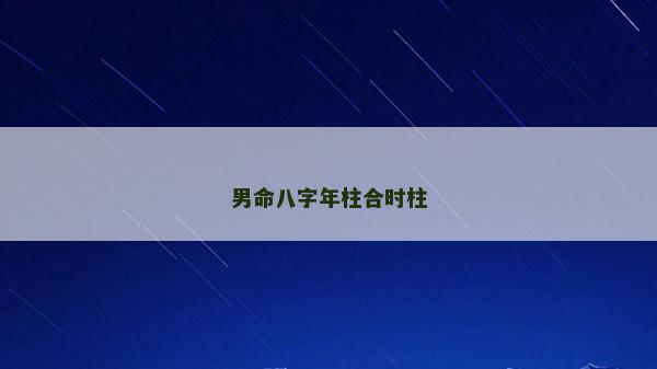 男命八字年柱合時柱
