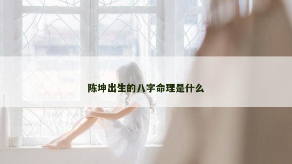 陳坤出生的八字命理是什么