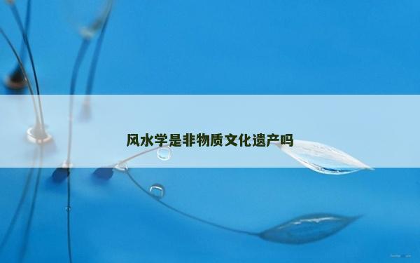 風(fēng)水學(xué)是非物質(zhì)文化遺產(chǎn)嗎