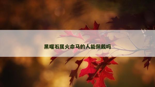 黑曜石屬火命馬的人能佩戴嗎