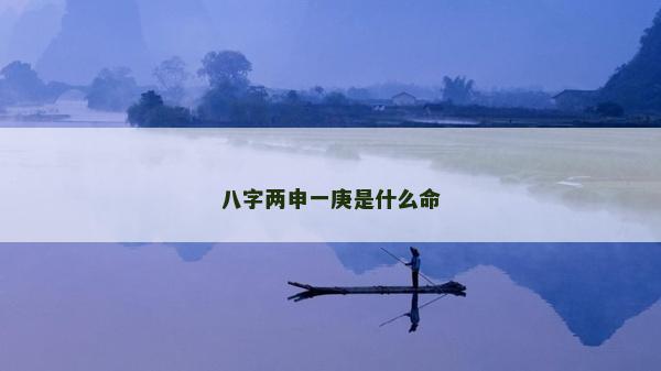 八字兩申一庚是什么命