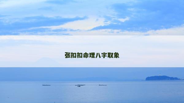 張扣扣命理八字取象