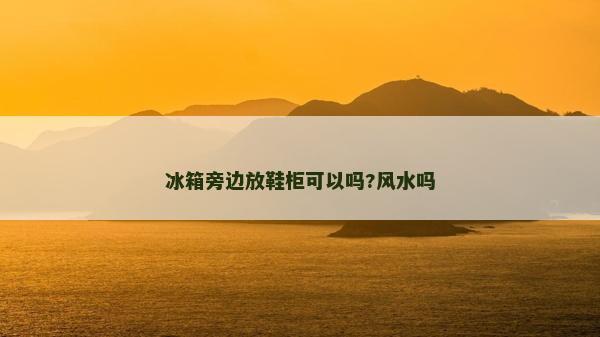 冰箱旁邊放鞋柜可以嗎?風水嗎