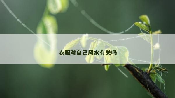 衣服對自己風水有關嗎 衣服對自己風水有關嗎