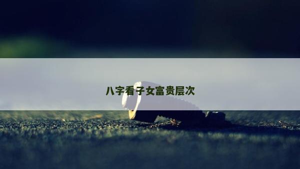 八字看子女富貴層次