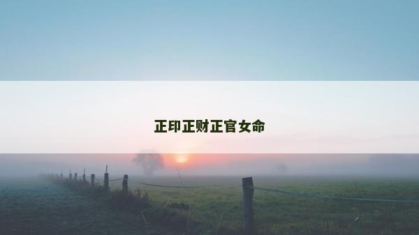 正印正財正官女命
