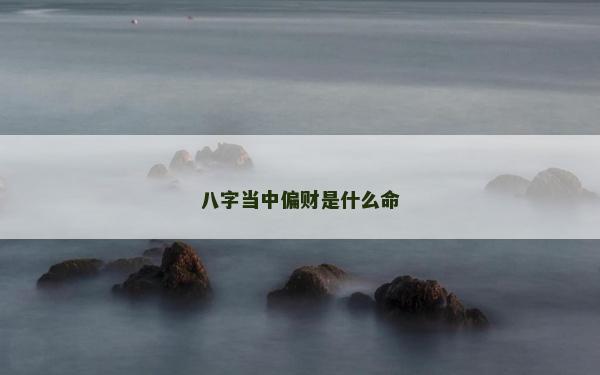 八字當中偏財是什么命