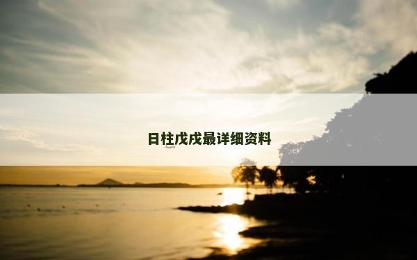 日柱戊戌最詳細資料
