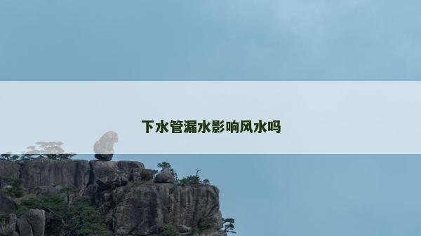下水管漏水影響風水嗎
