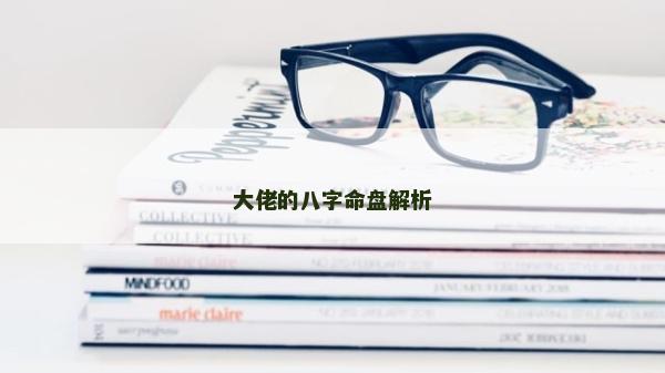 大佬的八字命盤解析