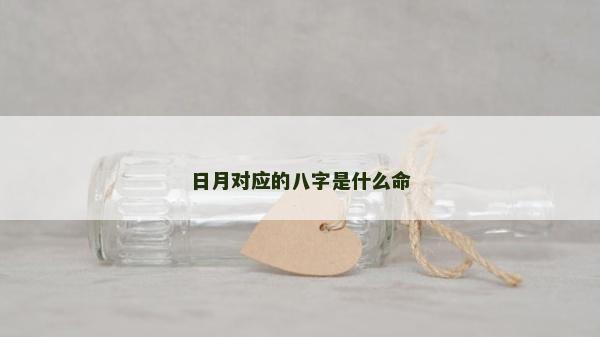 日月對應的八字是什么命