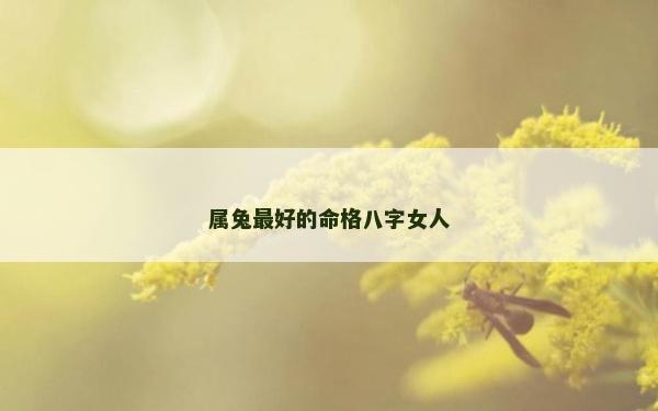 屬兔最好的命格八字女人